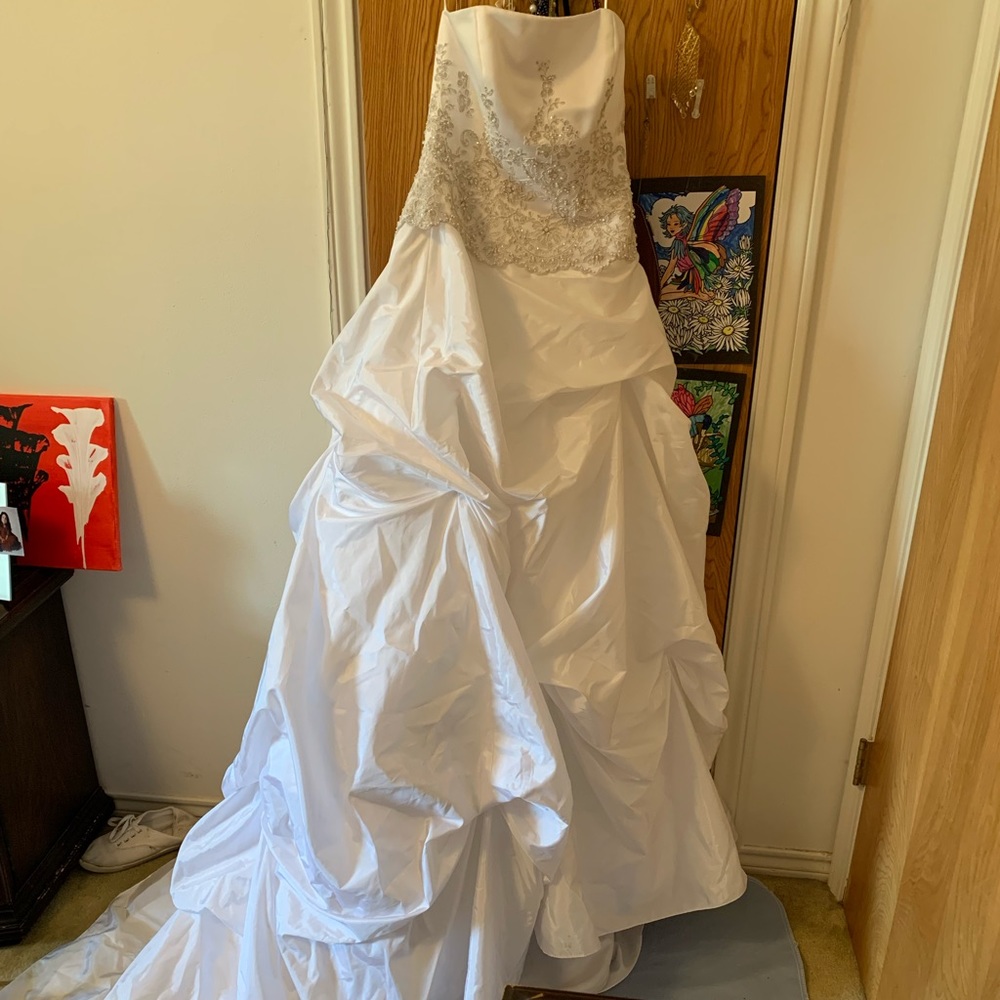 David’s Bridal Wedding Dress and Slip #V9202
